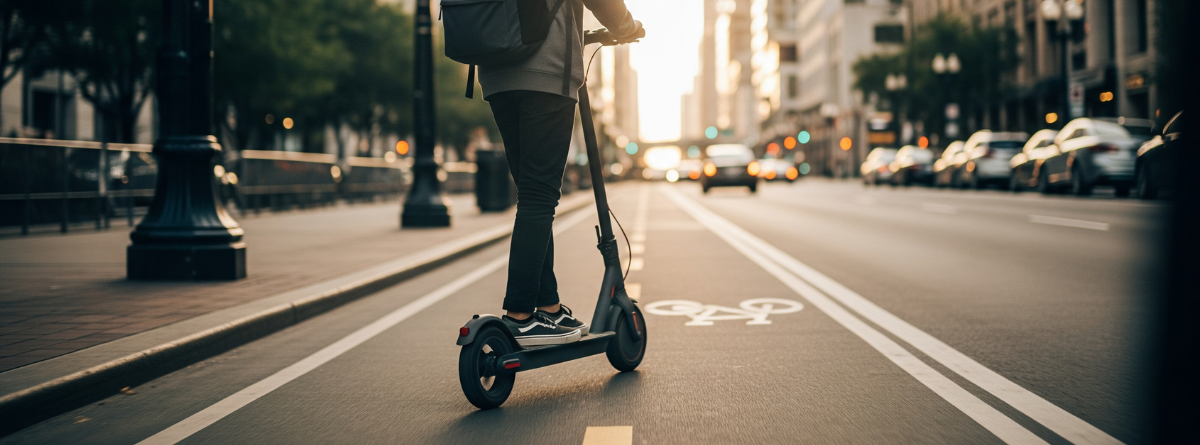 patinete eléctrico conducido por un adolescente