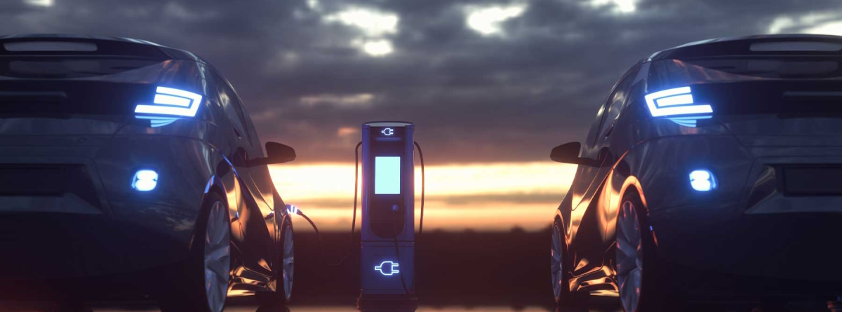 coches electricos cargando bateria