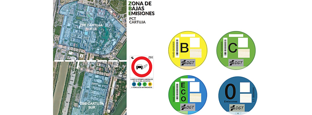 mapa de sevilla y las zonas de baja emision